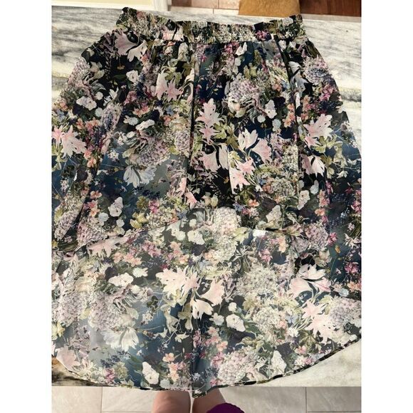 Zara // Gorgeous Floral High-Low Skirt Zara Woman // Boho // Classy Skirt Sz M - Picture 4 of 10